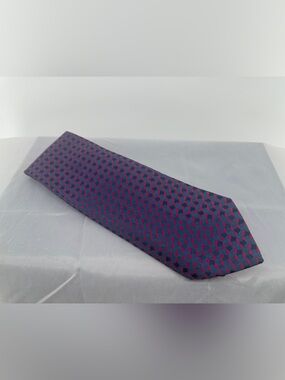 Charvet red and blue jacquard silk tie